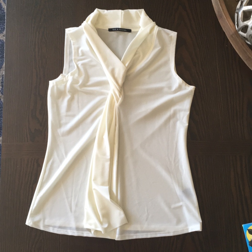 Zac & Rachel Sleeveless Cream Blouse